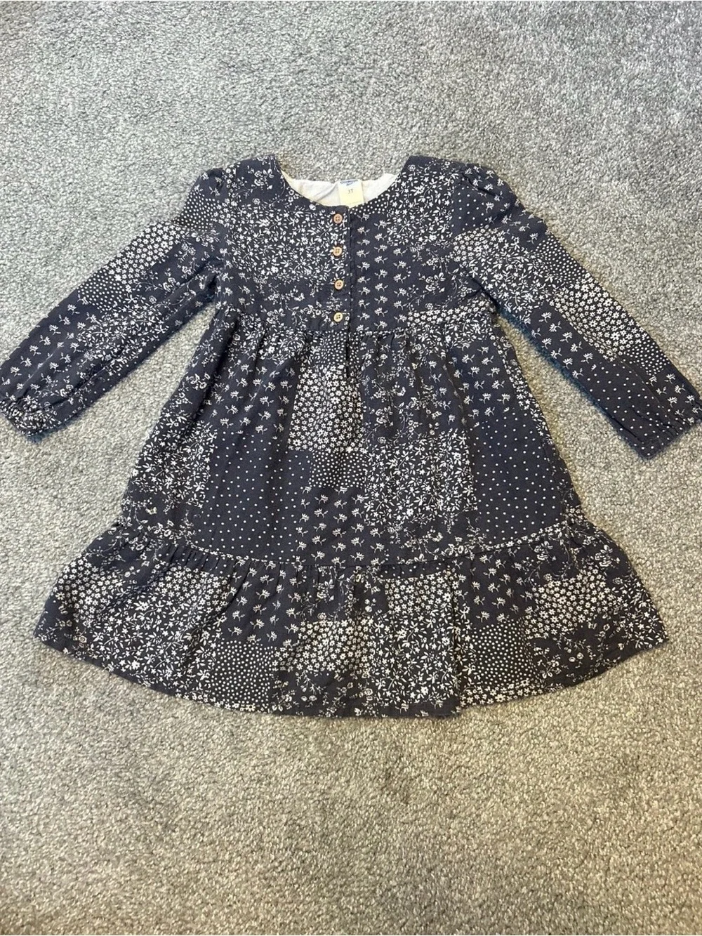 OshKosh B'gosh Navy Floral Patchwork Dress